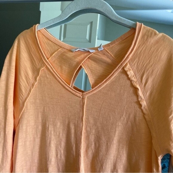Soft Surroundings Womens Tunic Top Size XS Orange Exposed Seam Teardrop Back - Picture 9 of 10
